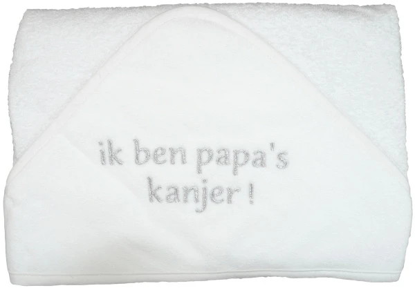 Petit Villain Ik Ben Papa's Kanjer Wit Badcape Petit Villain Ik Ben Papa's Kanjer Wit Badcape -Bekende Babyartikelen Winkel Petit Villain Ik ben Papas kanjer Wit Badcape 4