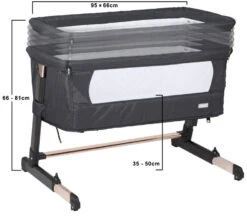 Babygo Together Zwart/Roségoud Wieg Aan Bed 4605 -Bekende Babyartikelen Winkel babygo together zwart goud wieg aan bed 4605 1