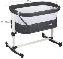 Babygo Vivaldi Dark Grey Wieg Aan Bed 4653 -Bekende Babyartikelen Winkel babygo vivaldi dark grey wieg aan bed 4653 6