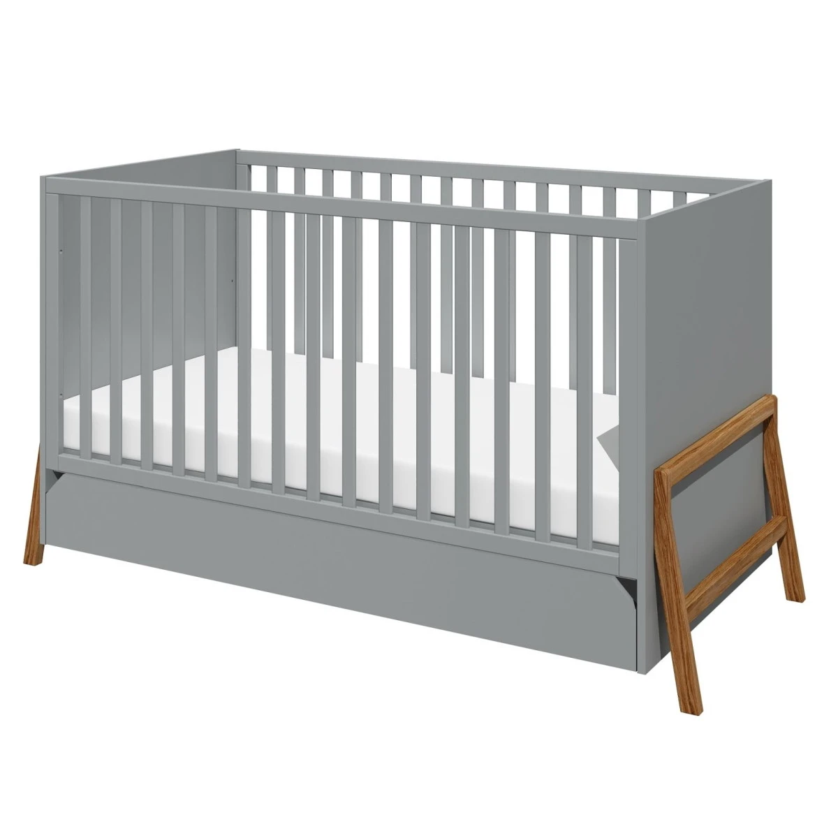 Bellamy Lotta Grey 70 X 140 Cm Ledikant/Juniorbed LOSZLO70 -Bekende Babyartikelen Winkel