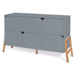 Bellamy Lotta Grey Babykamer: Ledikant/Juniorbed, Commode Met 6 Lades En 2-Deurskast -Bekende Babyartikelen Winkel bellamy lotta grey commode met 6 lades loszko6s 2 2