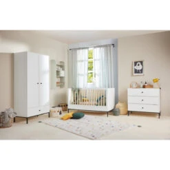 Bellamy Lumi White 2-Deurskast LUBISZ2D -Bekende Babyartikelen Winkel bellamy lumi white babykamer ledikant juniorbed commode en 2 deurskast 2