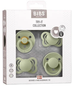 Bibs Try-it Sage 0-6 Mnd 4 Stuks Fopspenen 91343 -Bekende Babyartikelen Winkel bibs try it sage size 1 4 stuks fopspenen 91343 2
