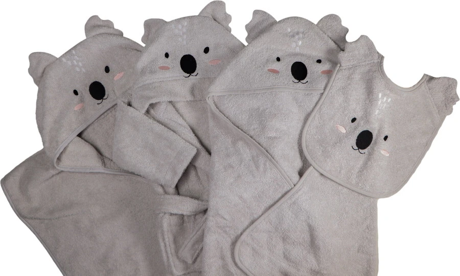 Blush & Blossom Koala Kyle Badstof Badcape TR-BB4214 Blush & Blossom Koala Kyle Badstof Badcape TR-BB4214 -Bekende Babyartikelen Winkel blush blossom koala kyle bathcape bathrobe bibs poncho 1 1 1