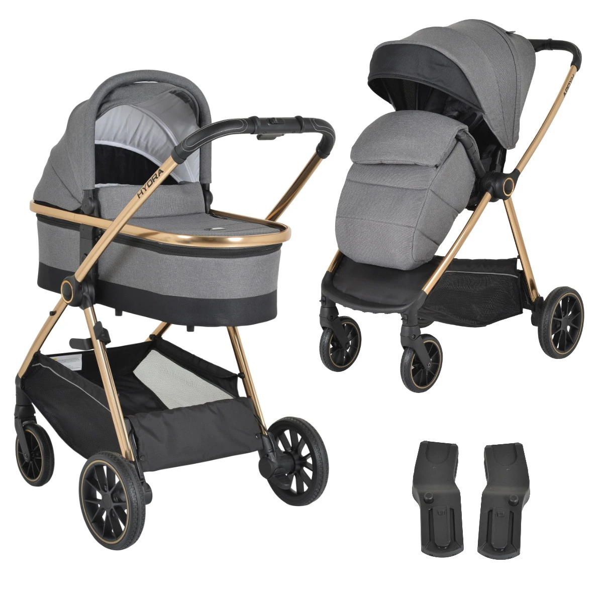 Cangaroo Hydra Grey 2-in-1 Kinderwagen Incl. Adapter Cangaroo Hydra Grey 2-in-1 Kinderwagen Incl. Adapter -Bekende Babyartikelen Winkel cangaroo hydra grey 2 in 1 kinderwagen incl. adapter 1