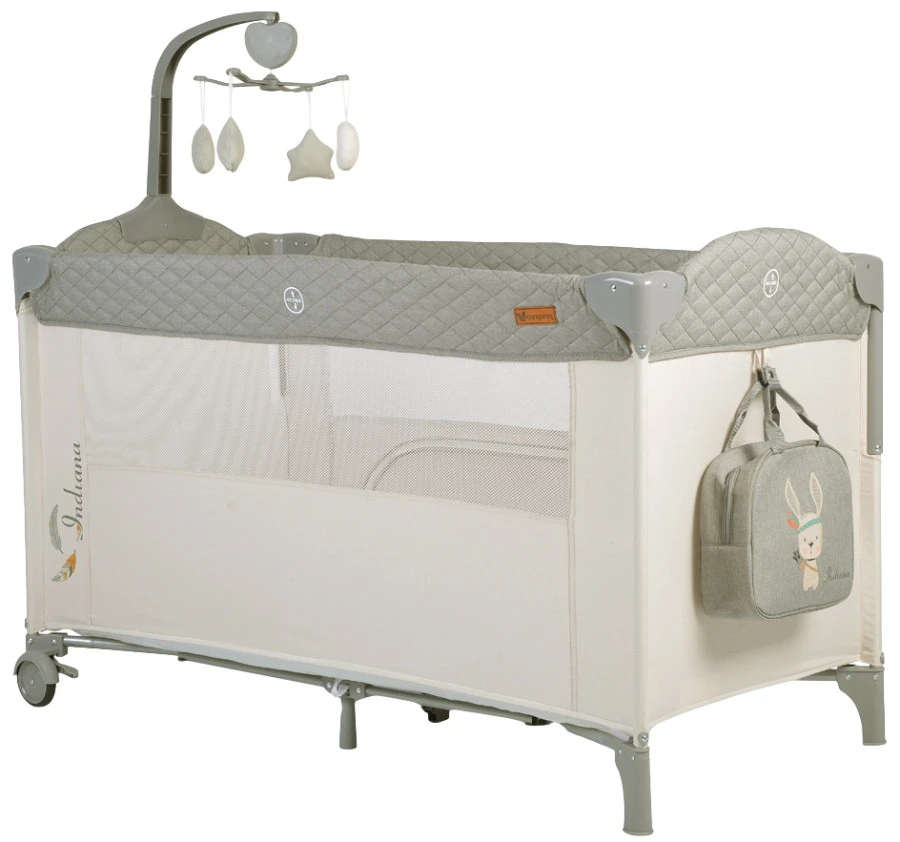 Cangaroo Indiana Grey Campingbed Cangaroo Indiana Grey Campingbed -Bekende Babyartikelen Winkel cangaroo indiana grey campingbed 1