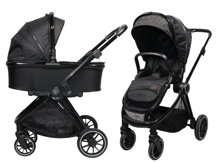 Ding Fenix Black/Black Kinderwagen DI-191701 Ding Fenix Black/Black Kinderwagen DI-191701 -Bekende Babyartikelen Winkel