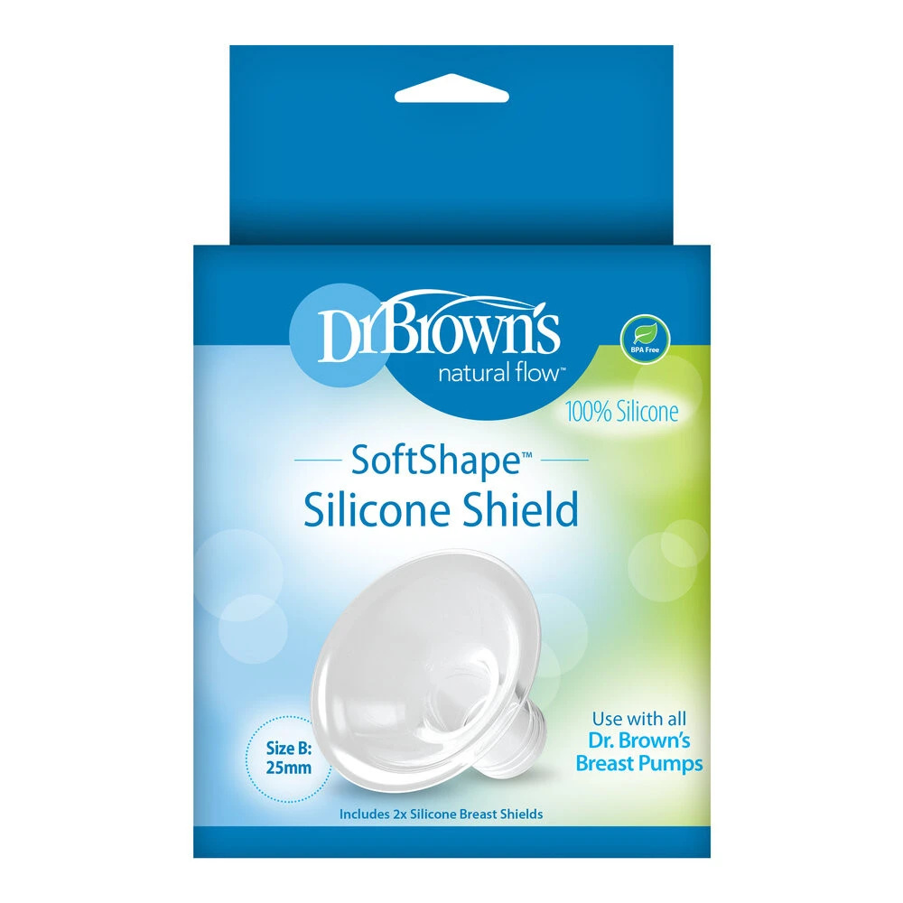 Dr. Brown's Dr Brown's Softshape Maat B Siliconen Borstschild 2 Stuks BF104 -Bekende Babyartikelen Winkel dr brown s softshape siliconen borstschild 2 stuks 2 1