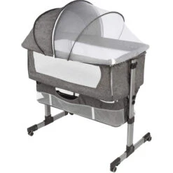 Eco Baby Donkergrijs Wieg Aan Bed FB5001 -Bekende Babyartikelen Winkel eco baby donkergrijs wieg aan bed fb5001 1