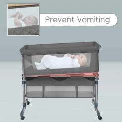 Eco Baby Donkergrijs Wieg Aan Bed FB5001 -Bekende Babyartikelen Winkel eco baby donkergrijs wieg aan bed fb5001 5 1