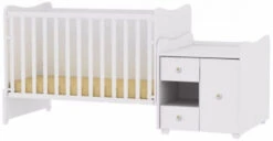 Lorelli Mini Max White/Artwood 2-in-1 Bed En Commode 190/72 1015050-0030 -Bekende Babyartikelen Winkel lorelli mini max white artwood 2 in 1 bed en commode 19072 1015050 0030 a 1