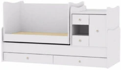 Lorelli Mini Max White/Artwood 2-in-1 Bed En Commode 190/72 1015050-0030 -Bekende Babyartikelen Winkel lorelli mini max white artwood 2 in 1 bed en commode 19072 1015050 0030 d