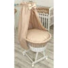 MamaLoes Pure Beige Deluxe Wit Baby Wiegje 84482 -Bekende Babyartikelen Winkel mamaloes amy beige bekleding voor deluxe wieg 84482 1