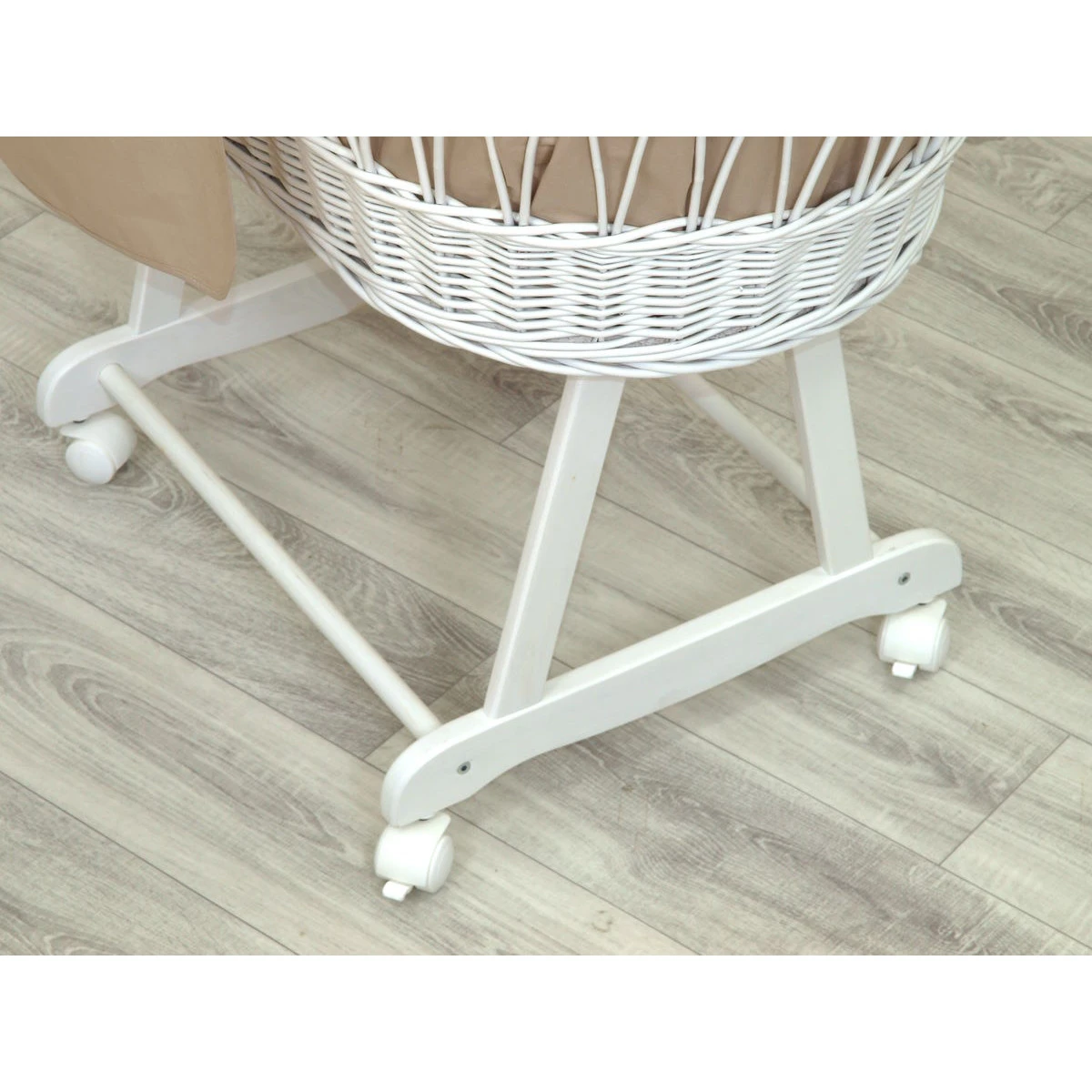 MamaLoes Pure Beige Deluxe Wit Baby Wiegje 84482 MamaLoes Pure Beige Deluxe Wit Baby Wiegje 84482 -Bekende Babyartikelen Winkel