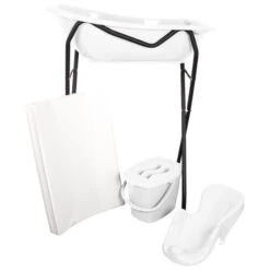 MamaLoes Badstandaard Zwart DM-029b -Bekende Babyartikelen Winkel mamaloes badset wit met zwarte badstandaard 1 1