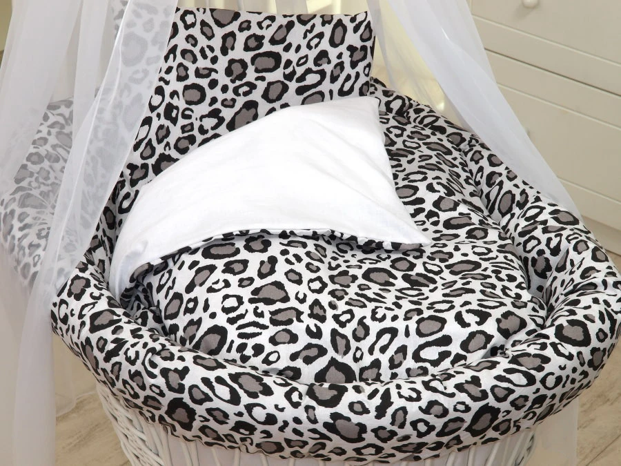 MamaLoes Panter Grijs Deluxe Wit Baby Wiegje 80749 MamaLoes Panter Grijs Deluxe Wit Baby Wiegje 80749 -Bekende Babyartikelen Winkel