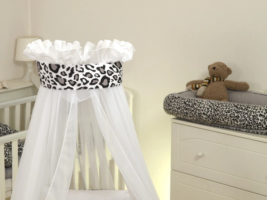 MamaLoes Panter Grijs Deluxe Wit Baby Wiegje 80749 MamaLoes Panter Grijs Deluxe Wit Baby Wiegje 80749 -Bekende Babyartikelen Winkel