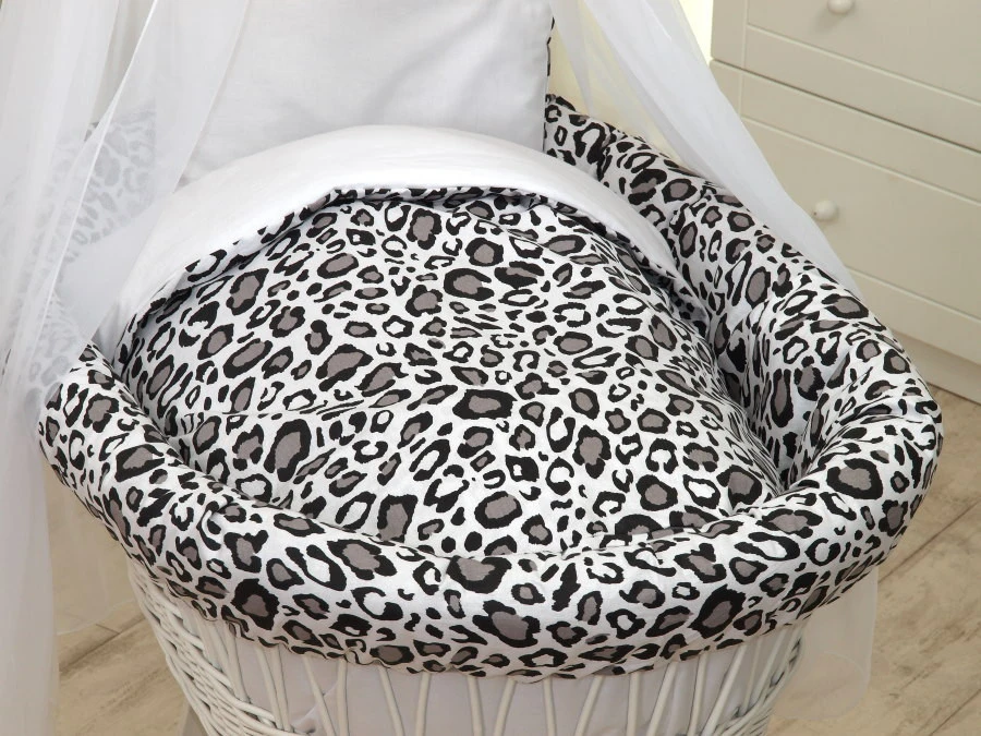 MamaLoes Panter Grijs Deluxe Wit Baby Wiegje 80749 MamaLoes Panter Grijs Deluxe Wit Baby Wiegje 80749 -Bekende Babyartikelen Winkel