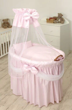 MamaLoes Royal Zacht Roze Voile Baby Wiegje 66757