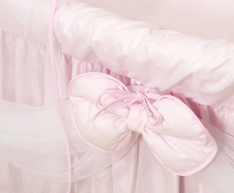 MamaLoes Royal Zacht Roze Voile Baby Wiegje 66757 MamaLoes Royal Zacht Roze Voile Baby Wiegje 66757 -Bekende Babyartikelen Winkel mamaloes royal zacht roze voile baby wiegje 2