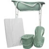 MamaLoes Stone Green Badset Incl. Witte Badstandaard -Bekende Babyartikelen Winkel mamaloes stone green badset incl. witte badstandaard wit kussen