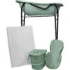 MamaLoes Stone Green Badset Incl. Zwarte Badstandaard -Bekende Babyartikelen Winkel mamaloes stone green badset incl. zwarte badstandaard wit kussen