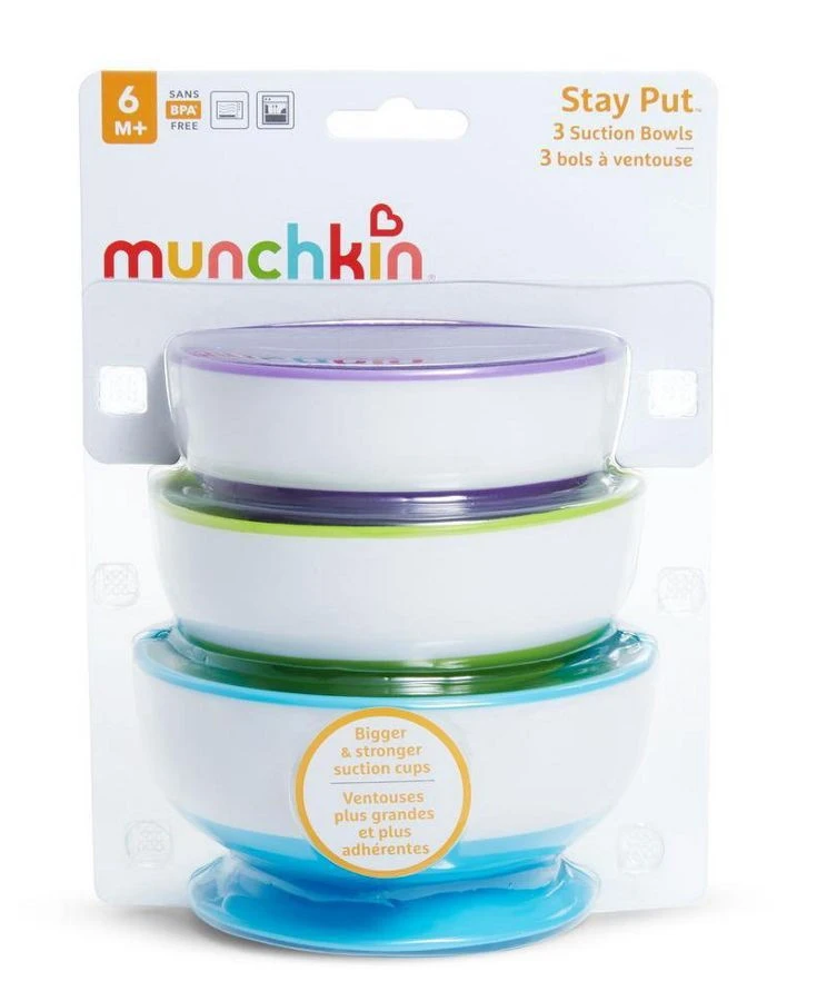 Munchkin Suction Bowls 3 Stuks Kommetje met Zuignap 051750 Munchkin Suction Bowls 3 Stuks Kommetje Met Zuignap 051750 -Bekende Babyartikelen Winkel