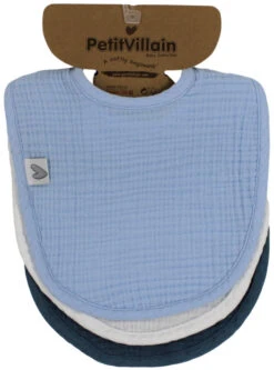 Petit Villain Hydrofiel Lichtblauw/Ecru/Marineblauw 3 Stuks Slabber 3 Petit Villain Hydrofiel Lichtblauw/Ecru/Marineblauw 3 Stuks Slabber -Bekende Babyartikelen Winkel petit villain hydrofiel lichtblauw ecru marineblauw 3 stuks slabber 2