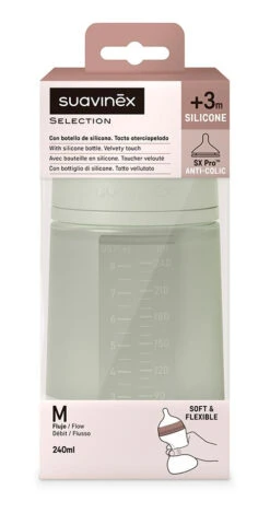 Suavinex Essence Green Medium Flow 240 Ml Silicone Fles SXSEX20081184 -Bekende Babyartikelen Winkel suavinex essence green medium flow 240 ml silicone fles sxsex20081184 3 1