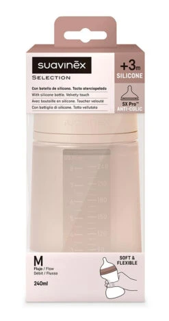 Suavinex Essence Pink Medium Flow 240 Ml Silicone Fles SXSEX20081207 -Bekende Babyartikelen Winkel suavinex essence pink medium flow 240 ml silicone fles sxsex20081207 3