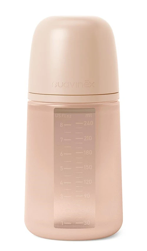 Suavinex Essence Pink Medium Flow 240 ml Silicone Fles SXSEX20081207 Suavinex Essence Pink Medium Flow 240 Ml Silicone Fles SXSEX20081207 -Bekende Babyartikelen Winkel