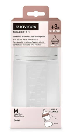 Suavinex Essence Transparant Medium Flow 240 Ml Silicone Fles SXSEX20081214 -Bekende Babyartikelen Winkel suavinex essence transparant medium flow 240 ml silicone fles sxsex20081214 3